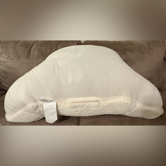 Mainstays Ivory Faux Fur Fluffy Plush Backrest Lounge Pillow - Cozy Comfortable - Picture 8 of 16